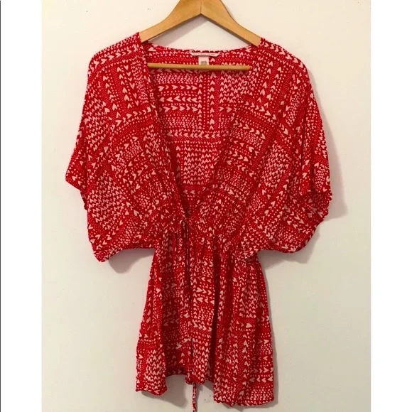 Victorias Secret Heart Print Kimono Robe - Picture 3 of 7